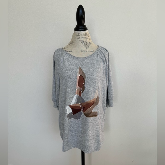 COPY - NWT! Love & Lace Womens Gray Large Stylish Top Super Soft Like Cashmere - Picture 14 of 14